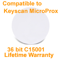 Proximity Sticker Card Keyscan 36bit C15001 Format Compatible with Keyscan MicroProx PDT-1-H